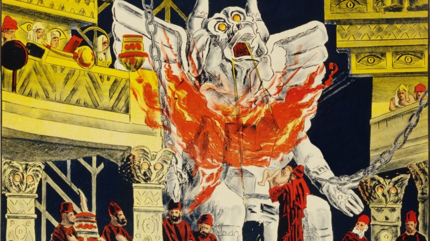 Une statue géante du dieu païen Moloch a été dressée à l&rsquo;entrée du Colisée de Rome