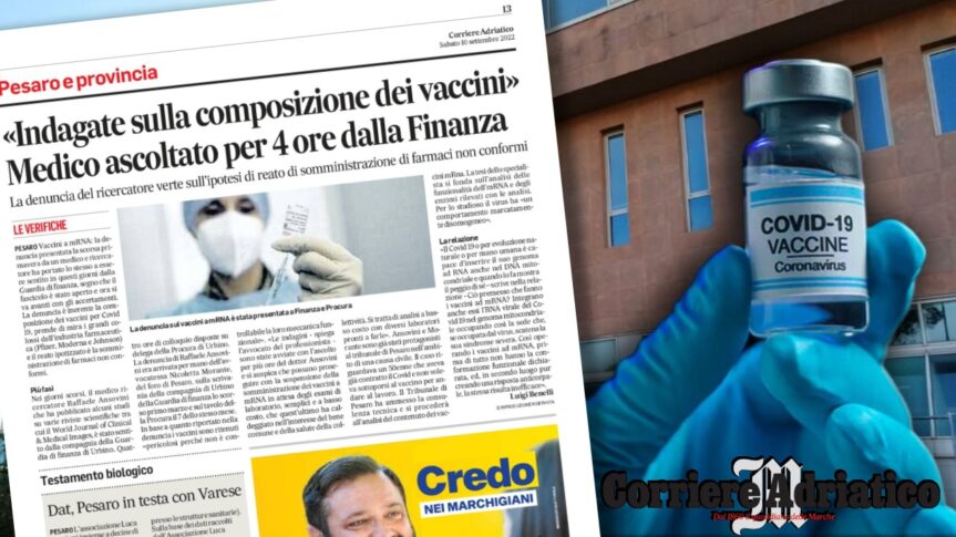 Ordonnance du tribunal de Pesaro d’analyser le contenu des vaccins ARNm — Le journal italien « Corriere Adriatico » nous donne des nouvelles