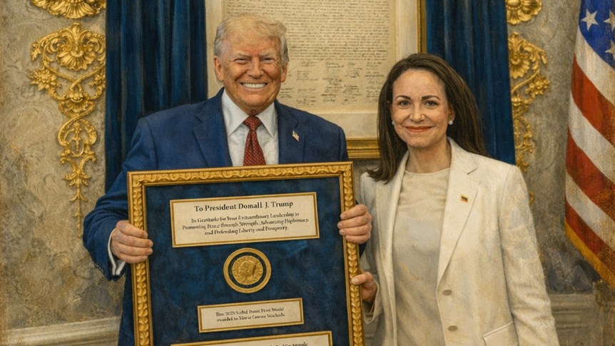 La dirigeante de l&rsquo;opposition vénézuélienne, María Corina Machado, a remis son prix Nobel de la paix à Donald Trump à la Maison Blanche
