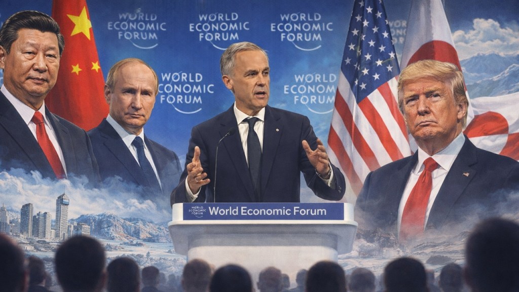 Le Premier ministre du Canada, Mark Carney, a prononcé un discours au Forum économique mondial de Davos sur le nouvel ordre mondial