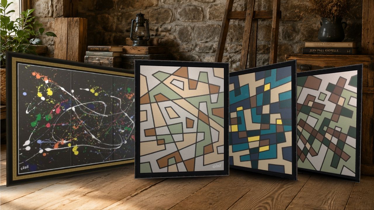 Un collectionneur a fait l’acquisition de quatre de mes œuvres provenant des deux collections “Fenêtres sur l’espace” et “Géométrie variable”