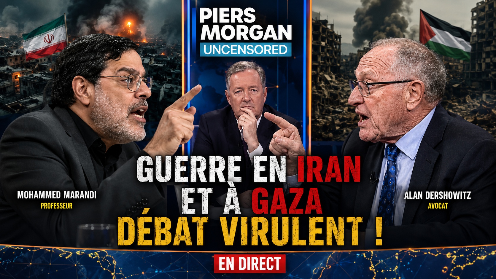 Débat virulent entre le professeur Mohammed Marandi et l’avocat Alan Dershowitz concernant la guerre en Iran et à Gaza, avec Piers Morgan